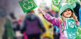 Little girl enjoying St Patrick’s Day in Belfast