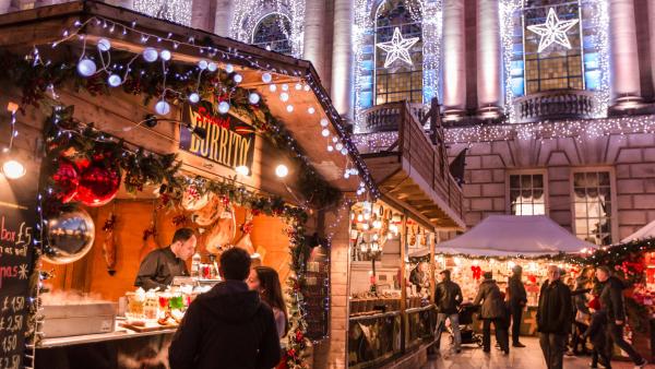 Stalls at the Belfast Christmas Market