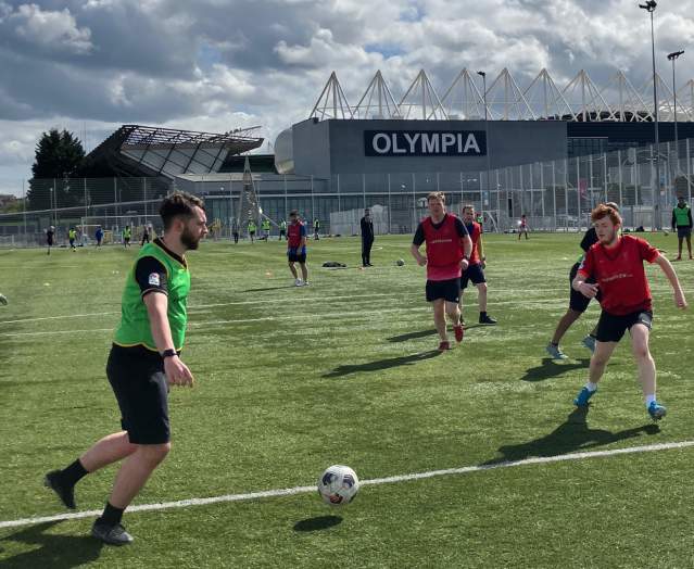 Group of footballers enjoying a Forze Football session.