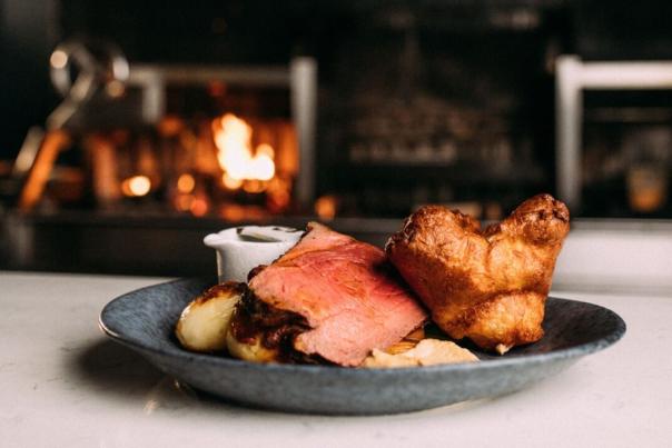 A plated Sunday roast from Taylor & Clay Grill.